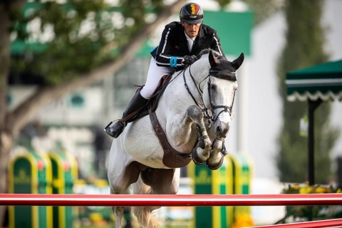 Olivier Philippaerts of Belgium, riding Nobel Van Vromboautshoeve competes in the 2025 Spruce