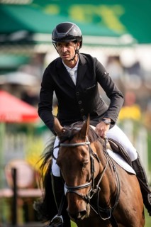 Steve Guerdat of Switzerland, riding Venard de Cerisy competes in the 2025 Spruce Meadows Masters