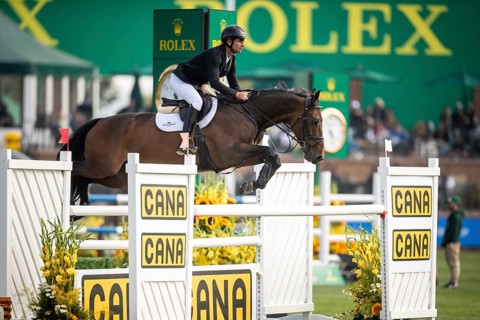 Steve Guerdat of Switzerland, riding Venard de Cerisy competes in the 2025 Spruce Meadows Masters
