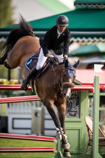 Sameh El Dahan or Great Britain, riding WKD Toronto competes in the 2025 Spruce Meadows Masters on