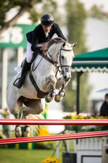 Armando Trapote of Spain, riding Caept'n Hook competes in the 2025 Spruce Meadows Masters on