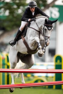 Martin Fuchs of Switzerland, riding Leone Jei competes in the 2025 Spruce Meadows Masters on