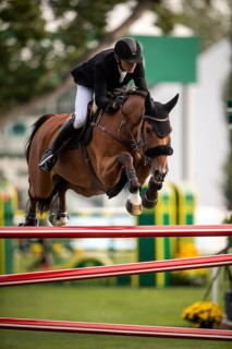 Andreas Schou of Denmark, riding Billy Matador competes in the 2025 Spruce Meadows Masters on