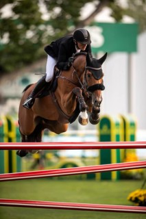 Andreas Schou of Denmark, riding Billy Matador competes in the 2025 Spruce Meadows Masters on