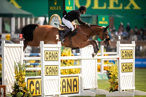 Andreas Schou of Denmark, riding Billy Matador competes in the 2025 Spruce Meadows Masters on