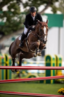 Willem Greve of the Netherands, riding Pretty Woman Van't Paradujs competes in the 2025 Spruce