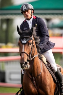 Olivier Robert of France, riding Iglesias D.V. competes in the 2025 Spruce Meadows Masters on