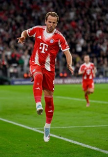 Goal celebration Harry Kane FC Bayern Munich FCB (09) Champions League, Allianz Arena, Munich,