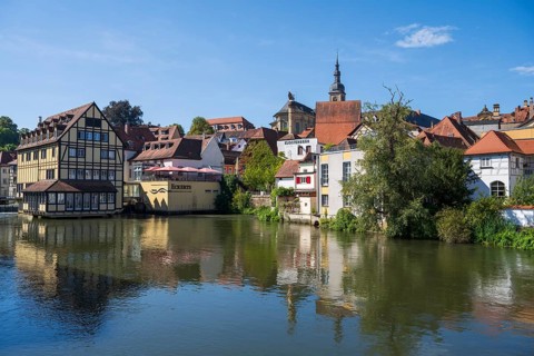 Upper Mills, River Regnitz, Old Town, UNESCO World Heritage Site, Bamberg, Upper Franconia,