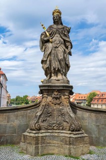 Empress Kunigund, statue, Upper Bridge, UNESCO World Heritage Site, Bamberg, Upper Franconia,