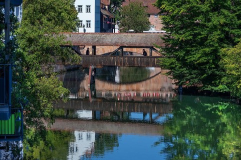 Nuremberg Hangman's Bridge was rebuilt in 1954, a reconstruction of the historic bridge from 1595,