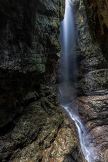 Water gushing into the gorge, small waterfall, Schrattenkalk, Breitachklamm, Oberstdorf, Allgäu