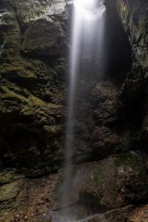 Water gushing into the gorge, small waterfall, Schrattenkalk, Breitachklamm, Oberstdorf, Allgäu