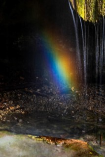 Hinang waterfalls, gorge, rock, limestone, small rainbow, Hinang, Fischen, Allgäu Alps, Bavaria,