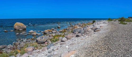 Stones on the shore of the island of Stora grundet on the northern tip of the Swedish Baltic Sea