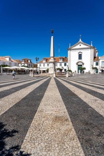 The central square Praça Marquês de Pombal, in the town of Vila Real de Santo António, on the