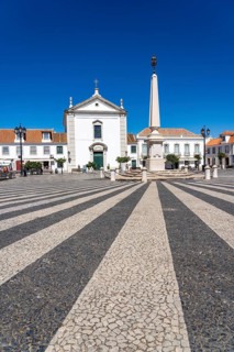 The central square Praça Marquês de Pombal, in the town of Vila Real de Santo António, on the