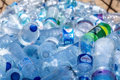 Collection containers for PET bottles, containers, plastic bottles, Portugal has no deposit system,