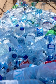 Collection containers for PET bottles, containers, plastic bottles, Portugal has no deposit system,