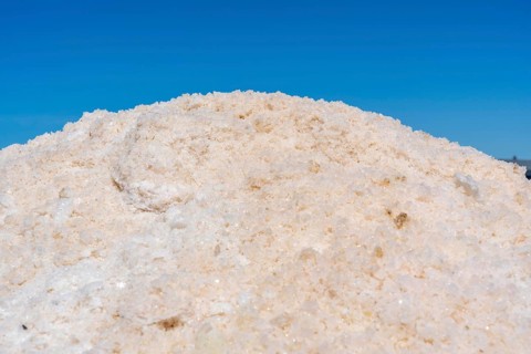 Salt extraction on the Algarve coast in Portugal, 95 per cent of Portuguese sea salt is extracted