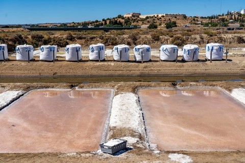 Salt production on the Algarve coast in Portugal, 95 per cent of Portuguese sea salt is extracted