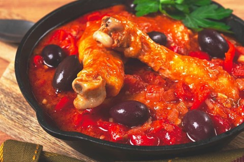 Pollo alla romana, Roman chicken, homemade, no people