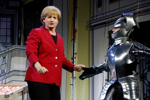 Christoph Marti (Merkel) at the photo rehearsal for Miss Merkel - Murder in the Uckermark at the