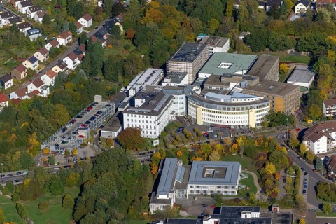 Caritasklink St. Theresia, hospital, Saarbrücken, Saarland, Germany, Europe, aerial photo,