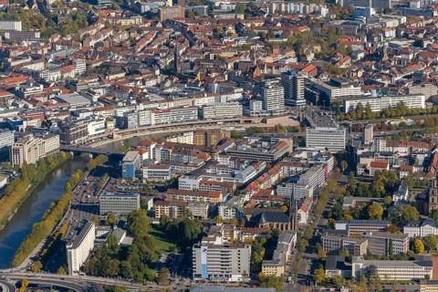 Saarbrücken centre Hohenzollernstraße, Saarbrücken, Saarland, Germany, Europe, aerial view,
