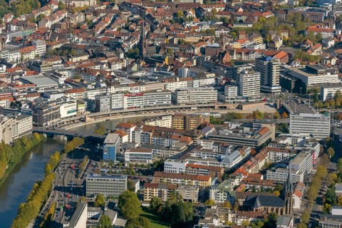 Saarbrücken centre Hohenzollernstraße, Saarbrücken, Saarland, Germany, Europe, aerial view,