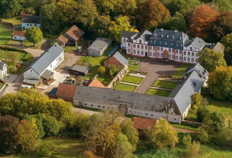 Hotel Schloss Münchweiler, Wadern, Saarbrücken, Saarland, Germany, Europe, aerial photo, birds-eyes