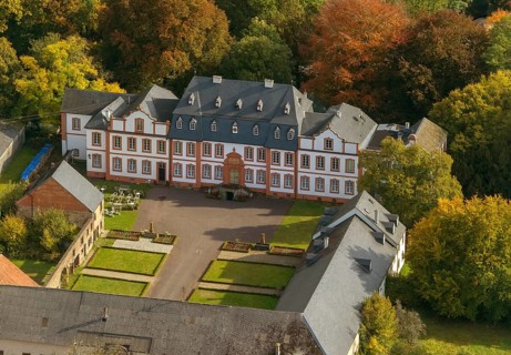 Hotel Schloss Münchweiler, Wadern, Saarbrücken, Saarland, Germany, Europe, aerial photo, birds-eyes