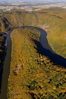 Aerial photo, Saarschleife, Saar, Burg Montclair, Mettlach, Saarland, Germany, Europe, birds-eyes