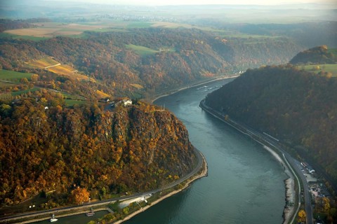 The Loreley, Lorelei, slate cliffs in the UNESCO World Heritage Upper Middle Rhine Valley near