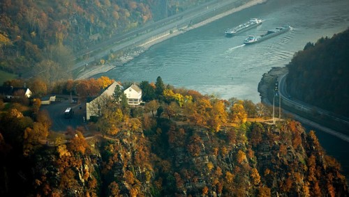 The Loreley, Lorelei, slate cliffs in the UNESCO World Heritage Upper Middle Rhine Valley near
