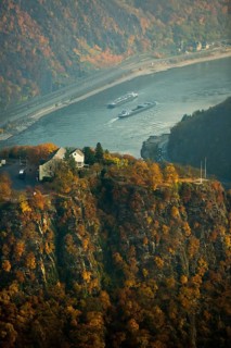 The Loreley, Lorelei, slate cliffs in the UNESCO World Heritage Upper Middle Rhine Valley near