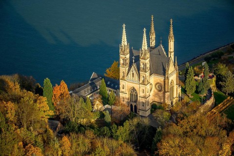 Apollinaris Church, place of worship, Apollinaris slope, on the Rhine, Remagen, Rhine Valley,