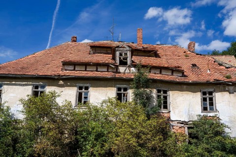 Ruined house, district of Kassel, Hesse, Germany