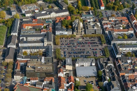 Großer Markt, St. Ludwig Catholic Church, city centre, Saarlouis, Saarbrücken, Saarland, Germany,