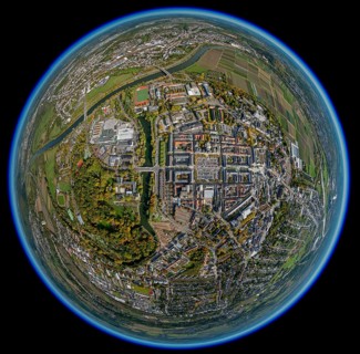 City centre, Großer Markt, Saarlouis, Saarbrücken, Saarland, Germany, Europe, aerial view,