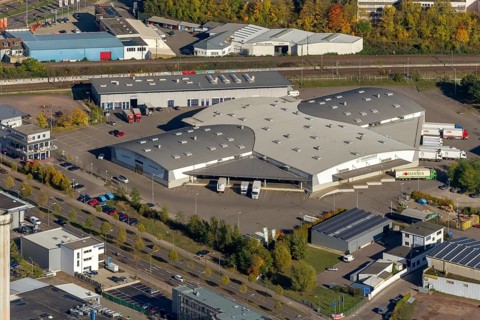 Saarbrücken Wholesale Market Saarbrücken, Saarbrücken, Saarland, Germany, Europe, aerial view,