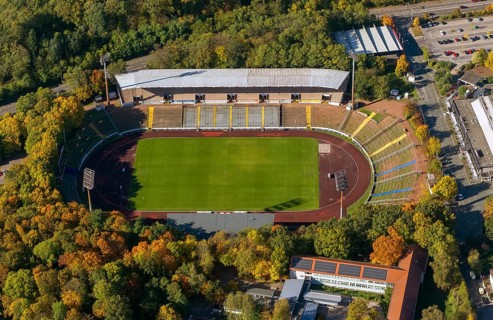 Stadium, Ludwigsparkstadion, 1.FC Saarbrücken, Saarbrücken, Saarland, Germany, Europe, aerial view,