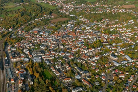 Overview, Sankt Wendel, Saarbrücken, Saarland, Germany, Europe, aerial photo, birds-eyes view,