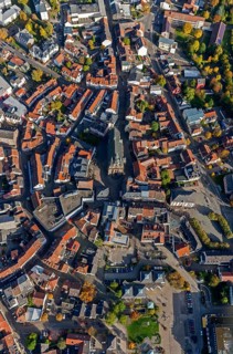 Wendalinusbasilika, basilica, Sankt Wendel, Saarbrücken, Saarland, Germany, Europe, aerial view,
