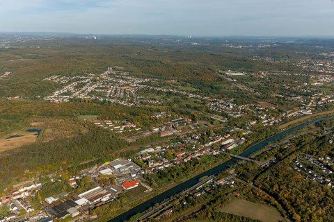 Luisenthal mine, Saar, Völklingen, Saarbrücken, Saarland, Germany, Europe, aerial photo, birds-eyes