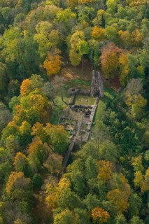 Ruin Dagstuhl next to the Leibniz Centre for Informatics, Wadern, Saarbrücken, Saarland, Germany,