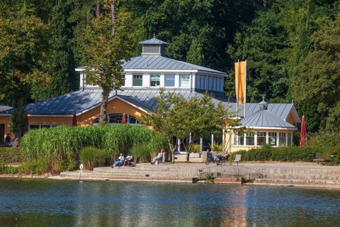 Restaurant lighthouse im Harburger Stadtpark, Harburg, Hamburg, Germany