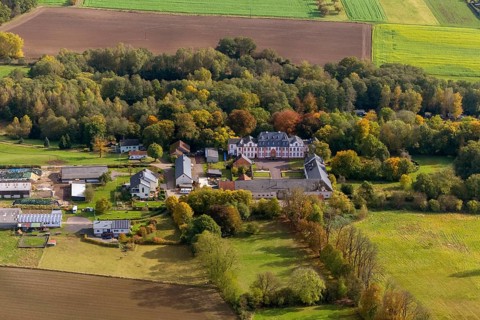 Hotel Schloss Münchweiler, Wadern, Saarbrücken, Saarland, Germany, Europe, aerial photo, birds-eyes
