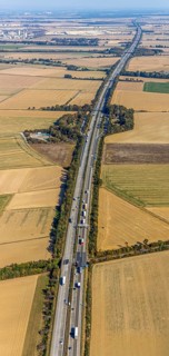 Aerial view, motorway A44, rest area, rest area Völlinghauser Flur, rest area Klievermühle, Klieve,