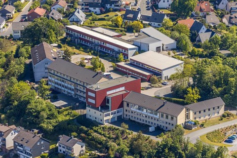 Aerial photo, Franz-Joseph-Koch-Schule, Mariannhill School, Caritas, Arnsberg, Sauerland,